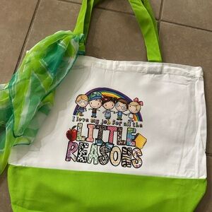 Teacher Appreciation Green and White Kids Canvas Tote Bag